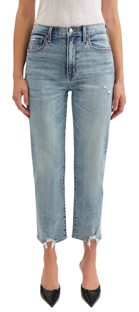 DAZE Women's Straight Up High Rise Straight Leg Denim Jeans